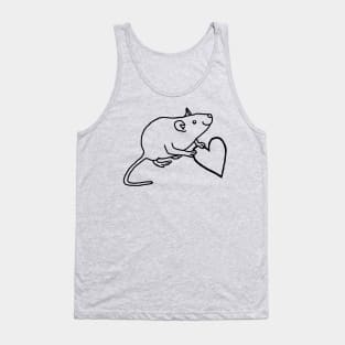 Minimal Rat Holds Your Heart Outline Tank Top